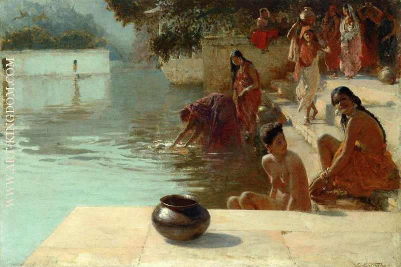 Woman s Bathing Place i Oodeypore India