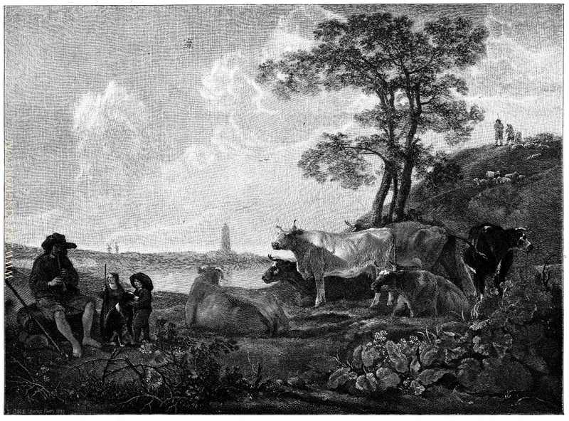 Landscape near Rhenen engraving