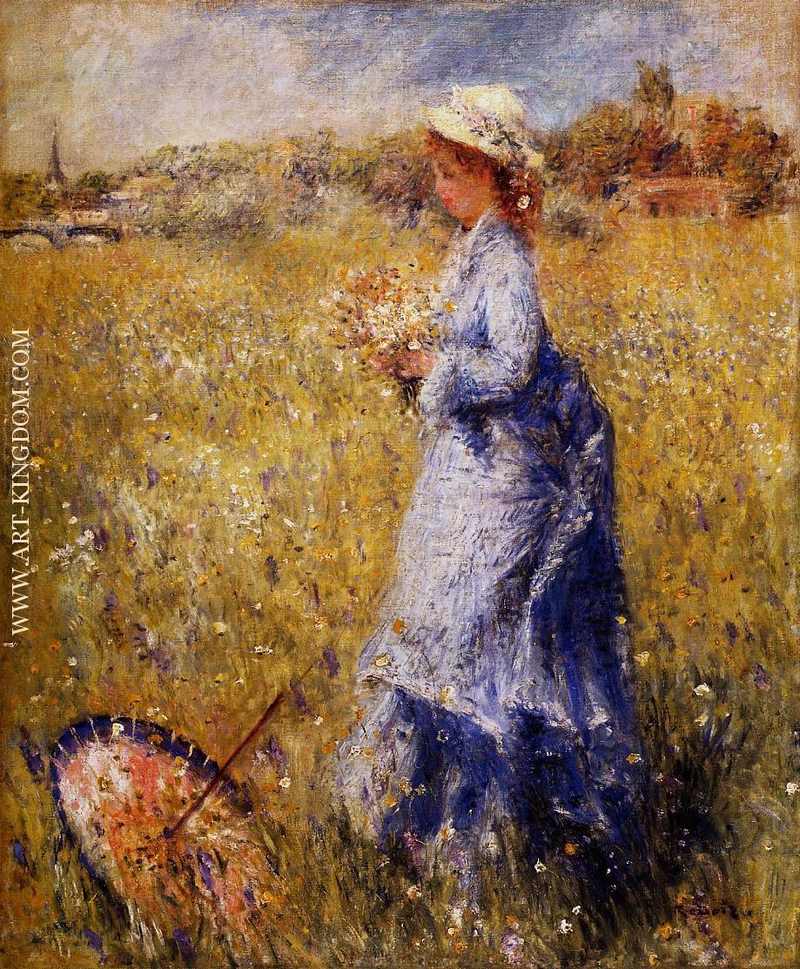 Girl Gathering Flowers