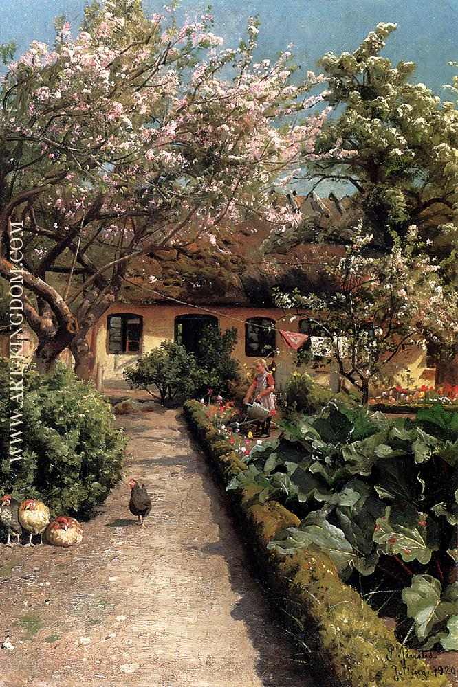 Monsted Peder Watering The Garden