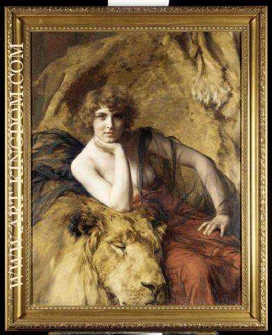 Woman with a lion