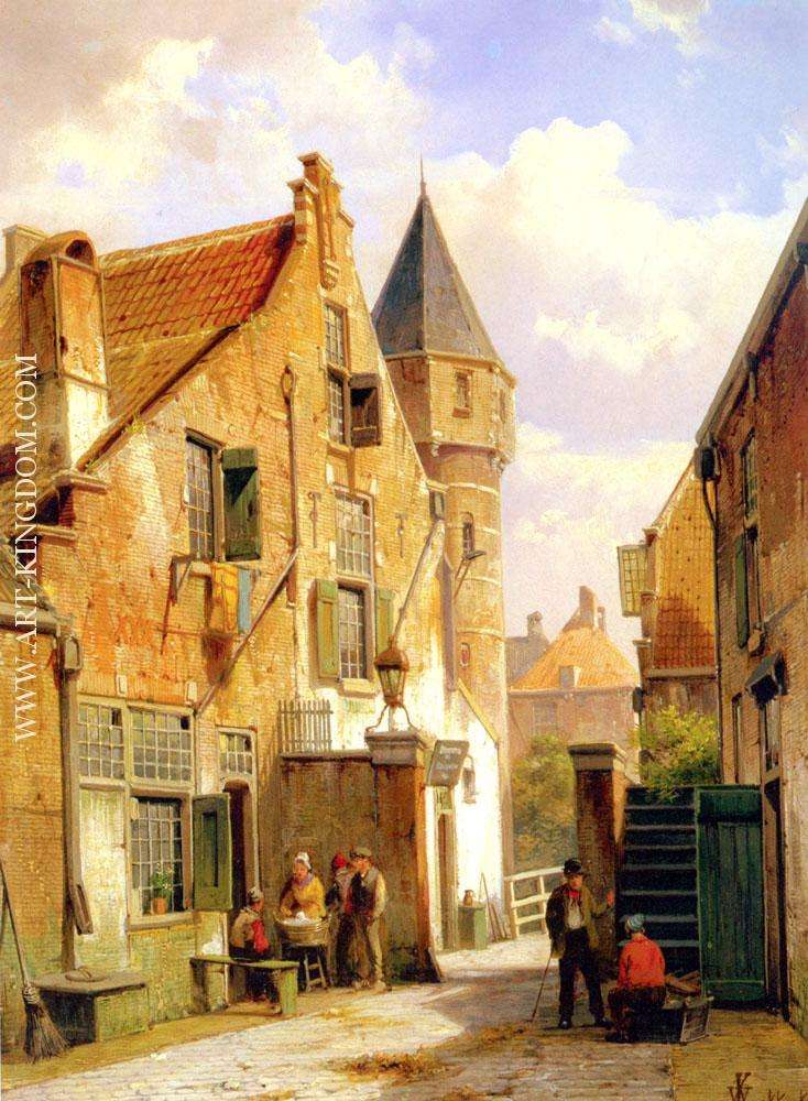 A Street Scene in Leiden