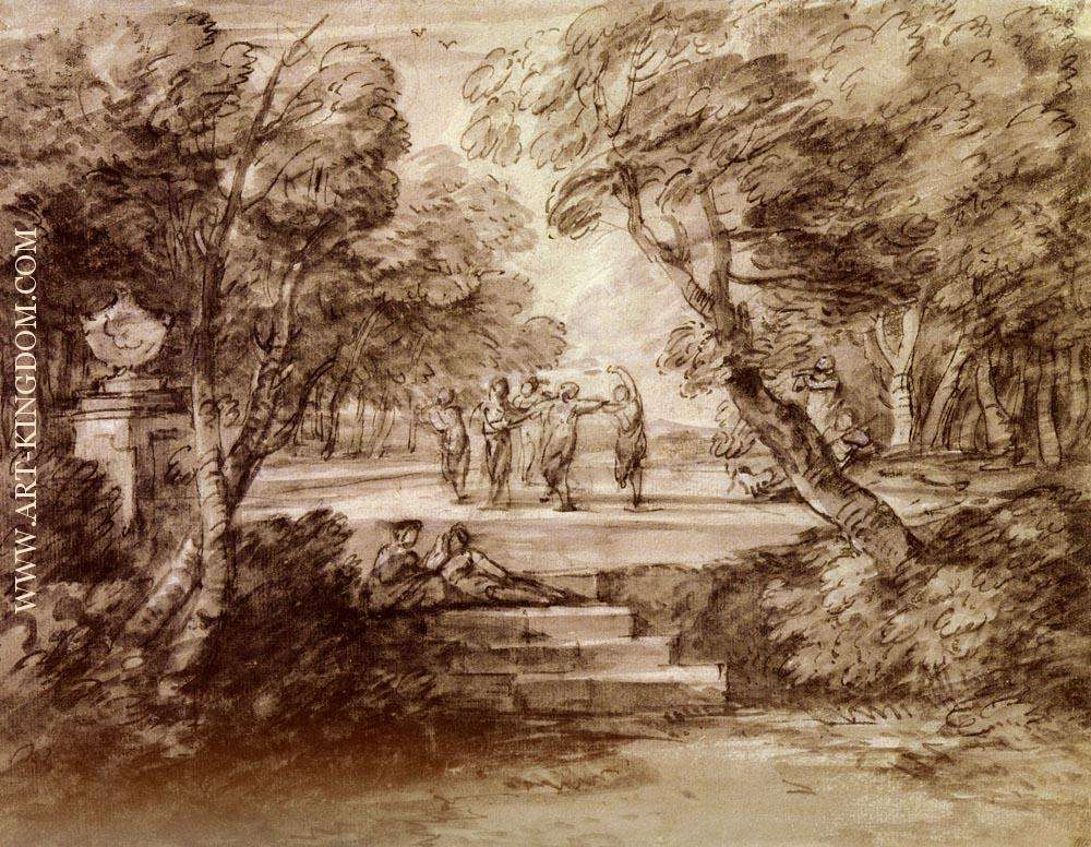 Dancers With Musicians In A Woodland Glade