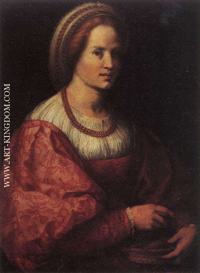 Portrait Of A Woman With A Basket Of Spindles