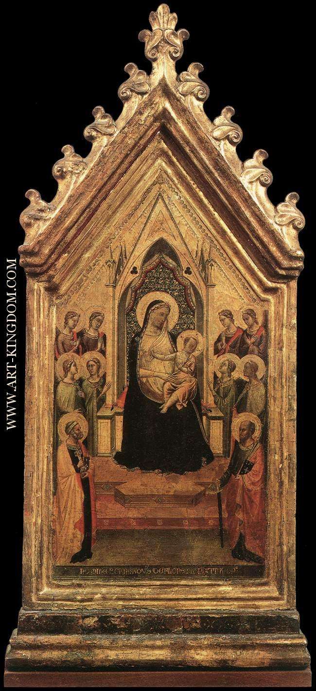 Madonna and Child Enthroned with Angels and Saints