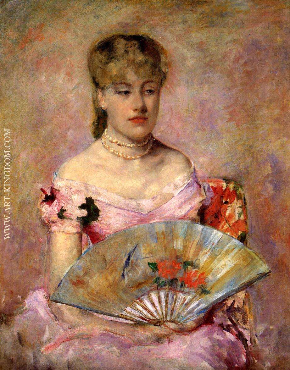 Lady with a Fan aka Portrait of Anne Charlotte Gaillard