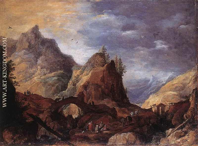 Mountain Scene with Bridges