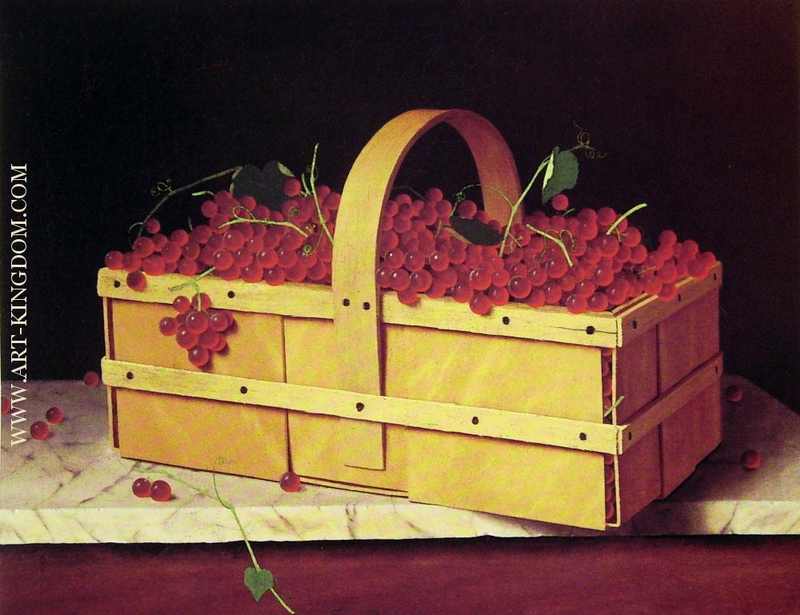 A Wooden Basket of Catawba Grapes