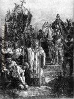 Charlemagne inflicting Baptism upon the Saxons