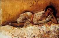 Moorish Girl Lying On A Couch Rabat Morocco