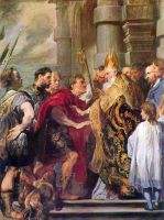 Emperor Theodosius Forbidden by St Ambrose To Enter Milan Cathedral