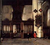 Interior of the Nieuwe Kerk Delft with the Memorial Tablet of Adriaen Teding van Berkhout