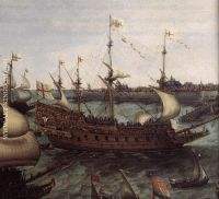 Vroom The Arrival at Vlissingen of the Elector Palatinate Frederick V detail 