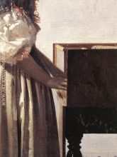 Lady Standing at a Virginal detail 2