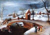 Winter landscape with Flight into Egypt