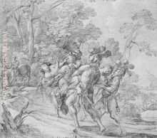 Three Armed and Masked Men Capturing Ariadne and Erycine