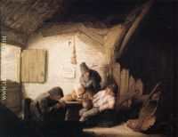 Village Tavern With Four Figures