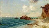 New England Coastal View with Figures