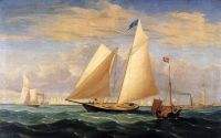 The Yacht America Winning the International Race