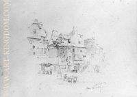 Village Square with Figures Doune Scotland from Cropsey Album 