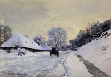 A Cart on the Snow Covered Road with Saint Simeon Farm