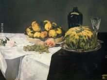 Still Life with Melon and Peaches