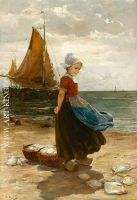 A Volendam Girl on the Beach