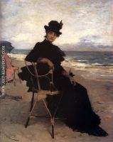 A Lady Seated On A Veranda