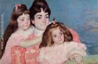 Portrait of Madame A F Aude and Her Two Daughters