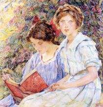 Two Girls Reading