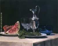 Still Life Study of Silver Glass and Fruit