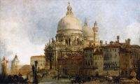 View of the Church of Santa Maria della Salute on the Grand Canal Venice with the Dogana beyond