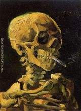 Skull Smoking a Cigarette