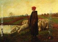 A Shepherdess with her Flock