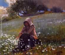 Girl and Daisies