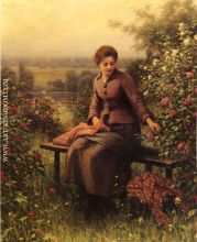 Seated Girl with Flowers