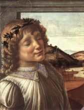 Sandro Botticelli Madonna and Child with an Angel detail 