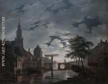 Dutch Town by Moonlight