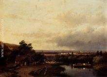 A Summer Landscape With A Ferry