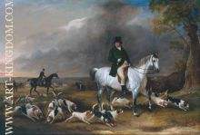 John Burgess of Clipstone Nottinghamshire on a Favourite Horse with his Harriers