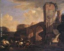 Italianate Landscape with a River and an Arched Bridge