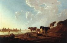 River Scene with Milking Woman