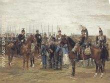 A French Cavalry Officer Guarding Captured Bavarian Soldiers