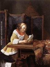 A Lady Reading A Letter