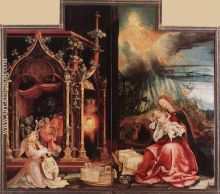 Isenheim Altarpiece  Concert of Angels and Nativity  1515