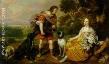 Portrait histoire of a young man and lady as Meleager and Atalanta