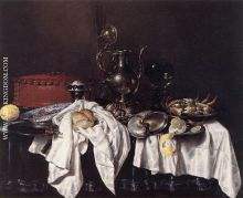 Still Life with Pie, Silver Ewer and Crab