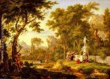 A Classical Landscape With The Worship Of Bacchus