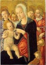 Madonna and child with angels and cherubim