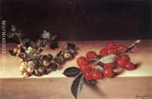 Cherries and Gooseberries on a Table